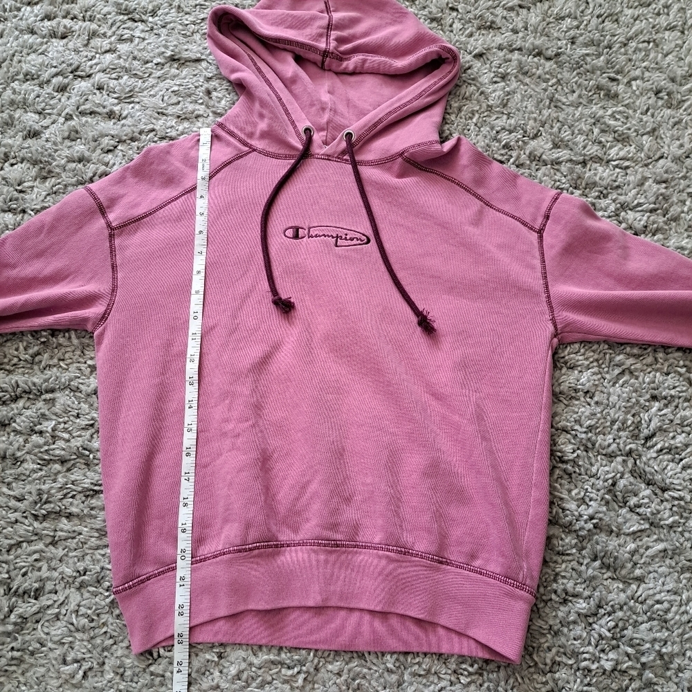 Champion | Pink acid wash texture logo pull over hoodie - Picture 9 of 10